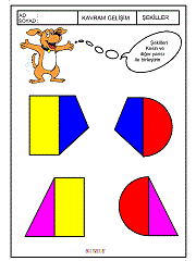 okul öncesi geometrik şekilleri kes yapıştır oyunu